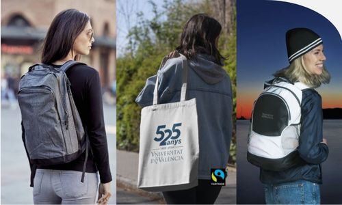 Bolsas, mochilas, tazas, papelería, congresos