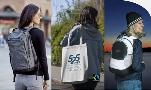 Mochilas, tazas, carpetas, bolis y tecnología con logo de la UV